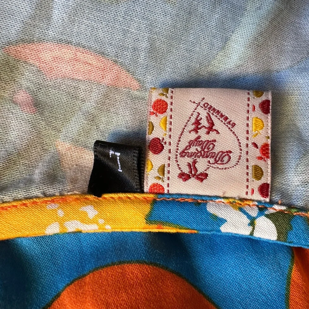 Orange Print Crop Tank Top - Picture 3 of 3